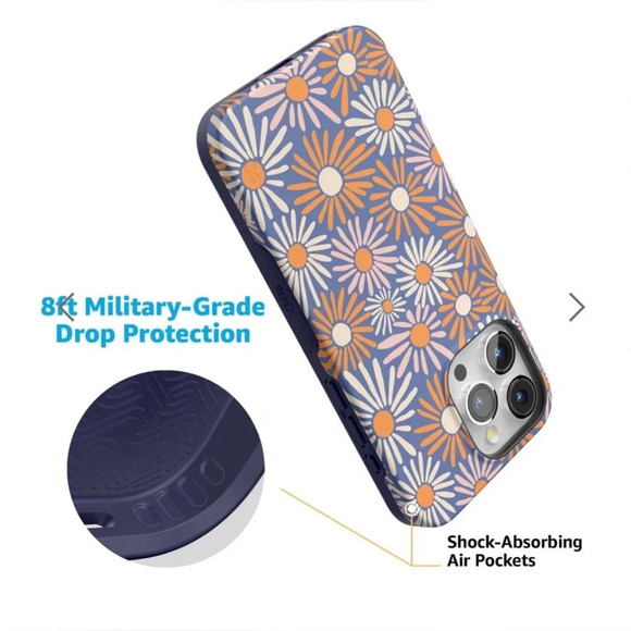 Casely Spring Forward Daisy Floral Case for iPhone 13 Pro blue flowers - Picture 3 of 8